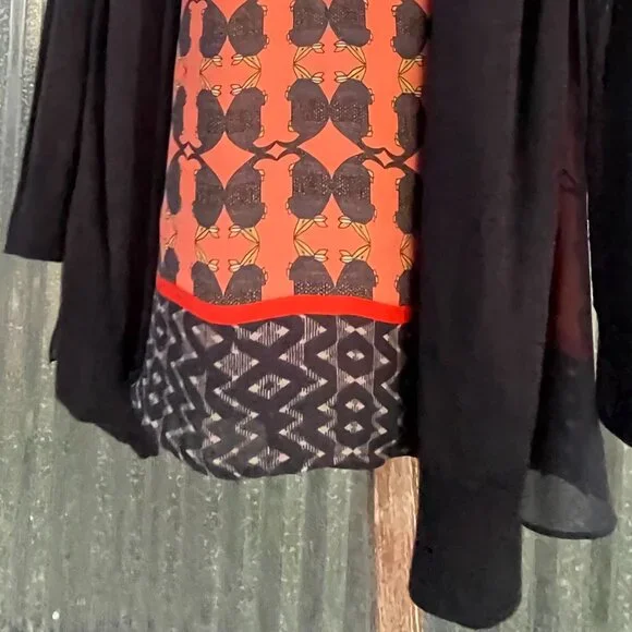 Women's Size Small NIC+ZOE Sleeveless Orange/Black Armadillo Top - Picture 14 of 16